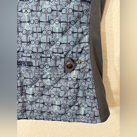 Romfh Hampton Quilted Vest Blue Gray Equestrian Riding Performance Zip Vest XS - Picture 8 of 11